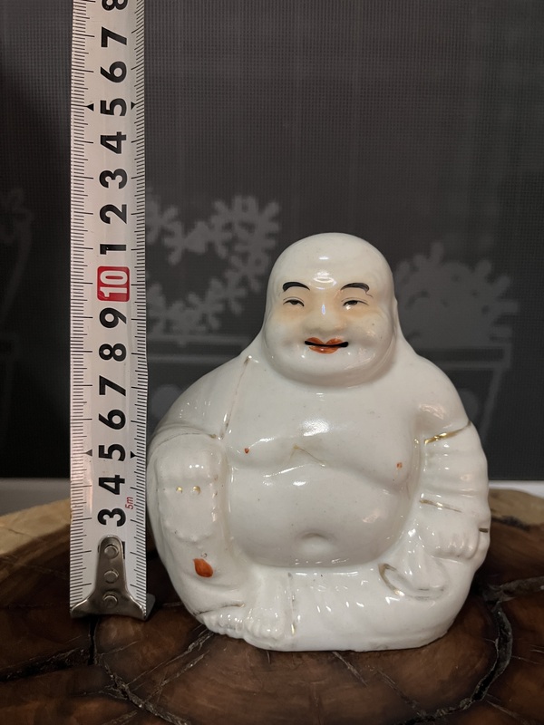 古玩陶瓷白釉彌勒佛坐像拍賣，當(dāng)前價格850元