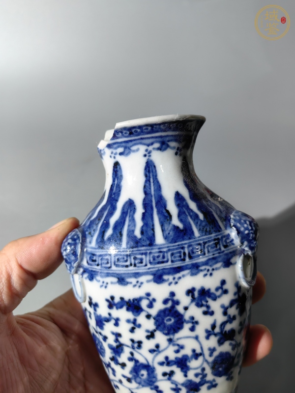 古玩陶瓷青花壁瓶真品鑒賞圖