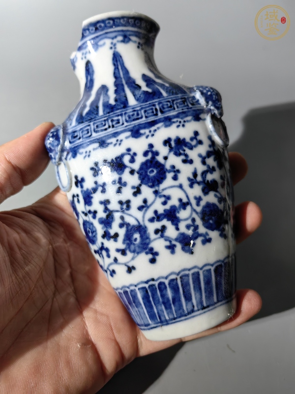 古玩陶瓷青花壁瓶真品鑒賞圖