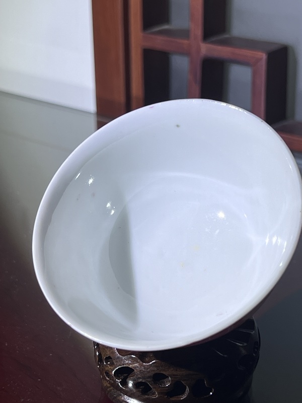 古玩陶瓷【精品·單色釉】胭脂紅釉茶碗2號杯拍賣，當前價格5500元