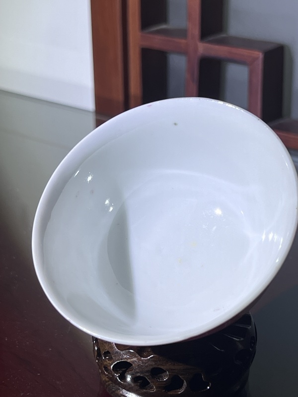 古玩陶瓷【精品·單色釉】胭脂紅釉茶碗2號杯拍賣,當前價格6500元