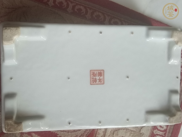 古玩陶瓷花鳥紋粉彩水仙盆真品鑒賞圖
