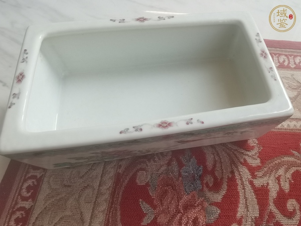 古玩陶瓷花鳥紋粉彩水仙盆真品鑒賞圖