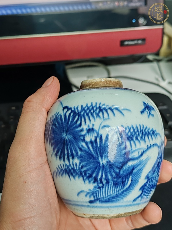 古玩陶瓷青花花卉紋罐真品鑒賞圖