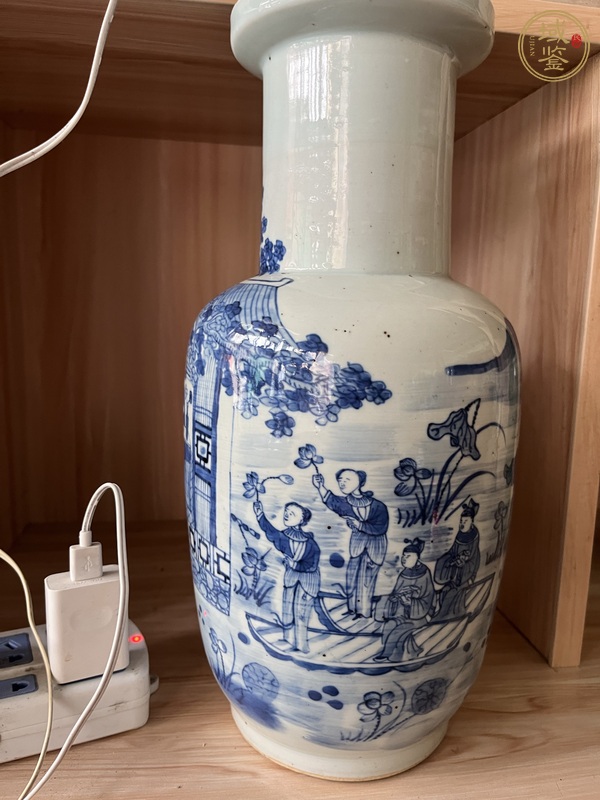 古玩陶瓷青花人物故事紋棒槌瓶真品鑒賞圖