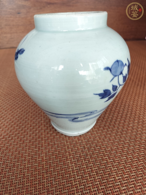 古玩陶瓷花蝶紋青花罐真品鑒賞圖