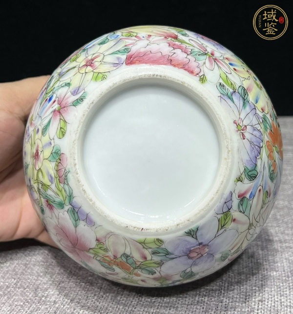 古玩陶瓷粉彩花卉雕塑螭龍蝙蝠洗真品鑒賞圖