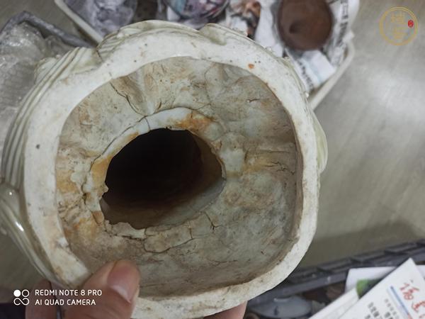 古玩陶瓷清晚民國(guó)時(shí)期德化窯白釉站鯉觀音塑像真品鑒賞圖