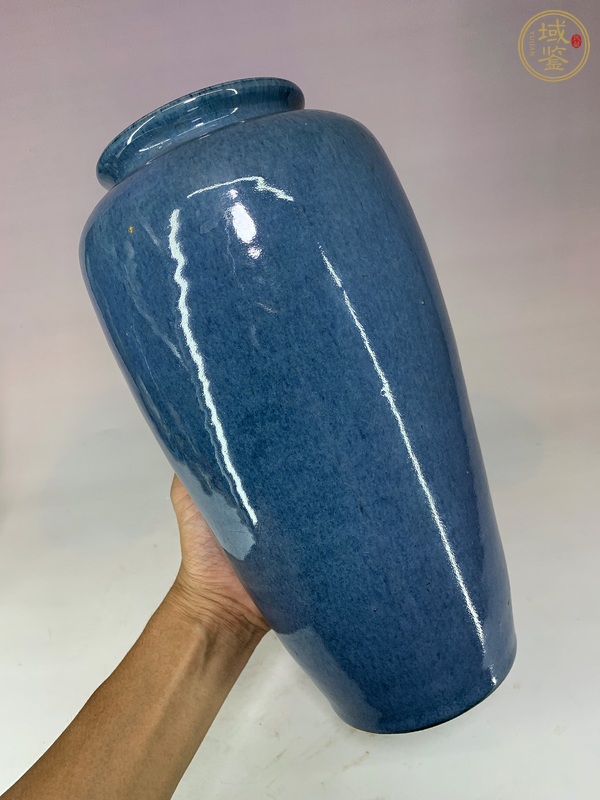 古玩陶瓷籃釉瓶真品鑒賞圖