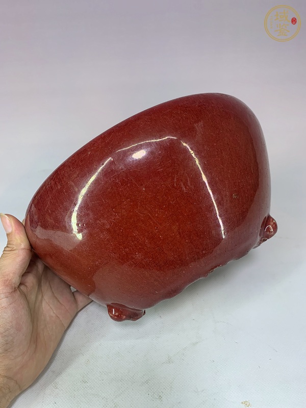 古玩陶瓷紅釉爐真品鑒賞圖