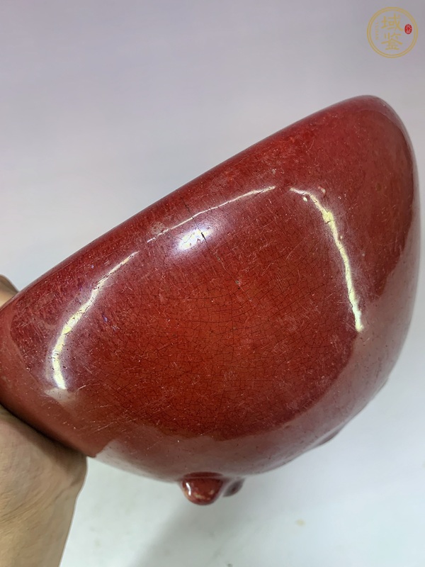 古玩陶瓷紅釉爐真品鑒賞圖