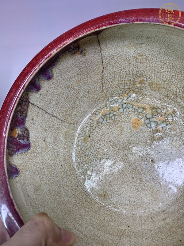 古玩陶瓷紅釉爐真品鑒賞圖