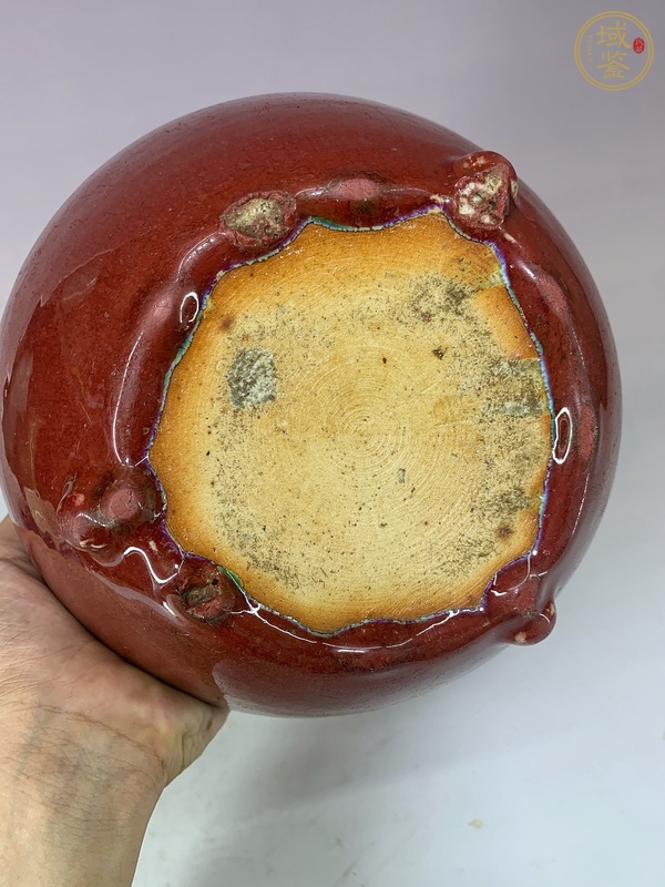 古玩陶瓷紅釉爐真品鑒賞圖