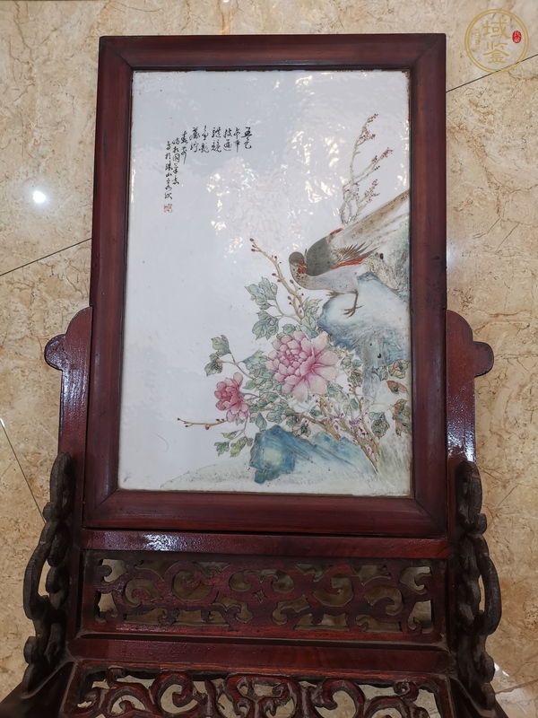 古玩陶瓷花鳥紋瓷板畫真品鑒賞圖