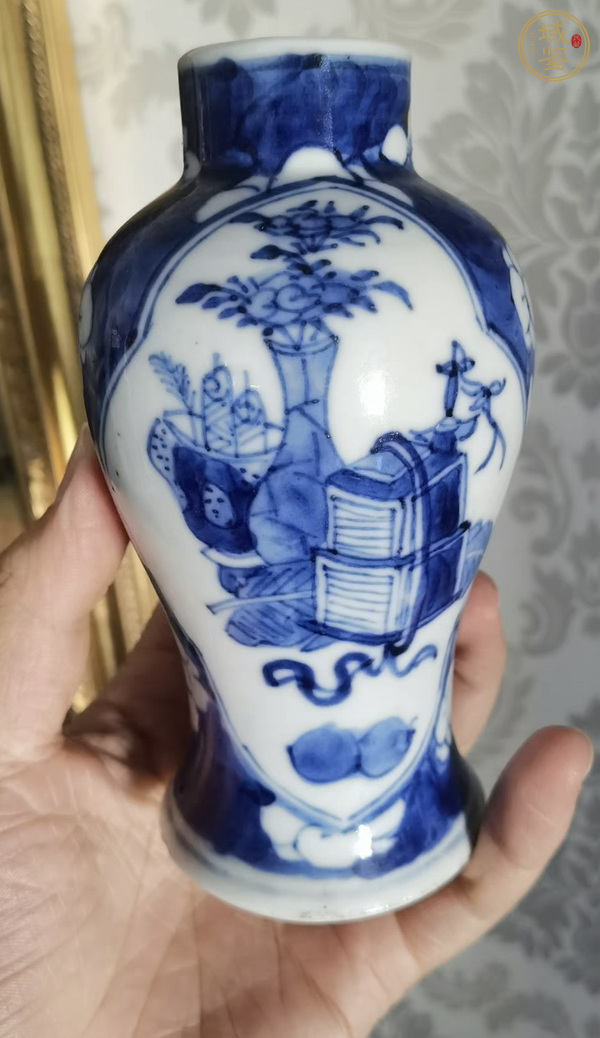 古玩陶瓷青花冰梅瓶真品鑒賞圖