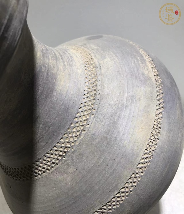 古玩陶瓷漢·灰陶磨光盤口尊真品鑒賞圖