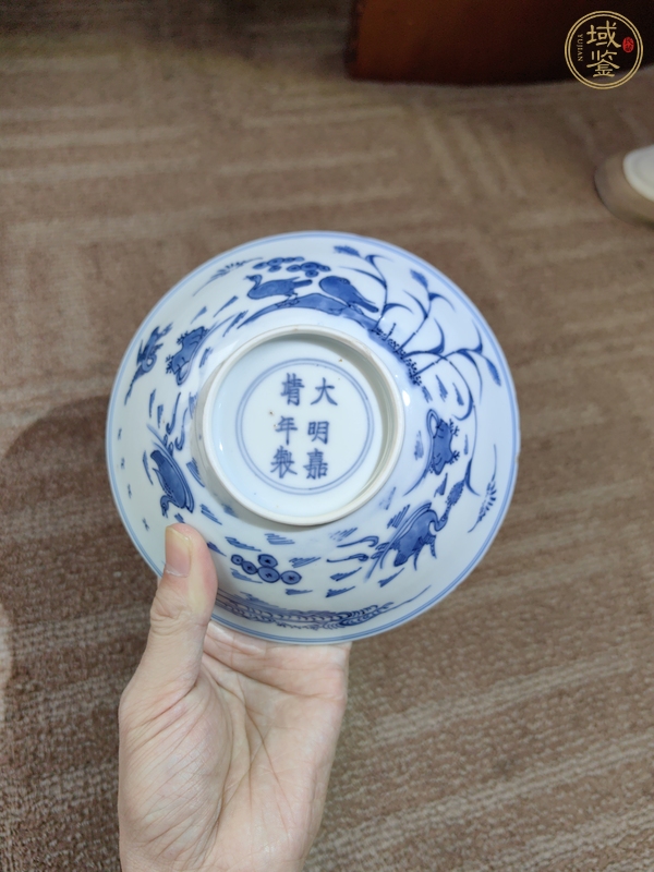 古玩陶瓷青花蘆雁碗真品鑒賞圖