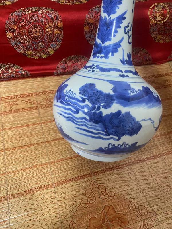 古玩陶瓷青花人物故事紋蒜頭瓶真品鑒賞圖