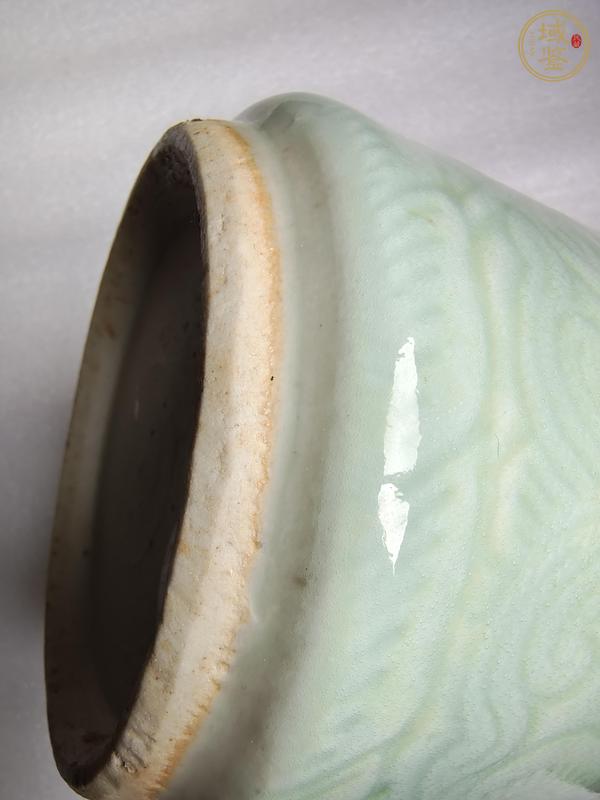 古玩陶瓷豆青釉圈足筒式香爐真品鑒賞圖