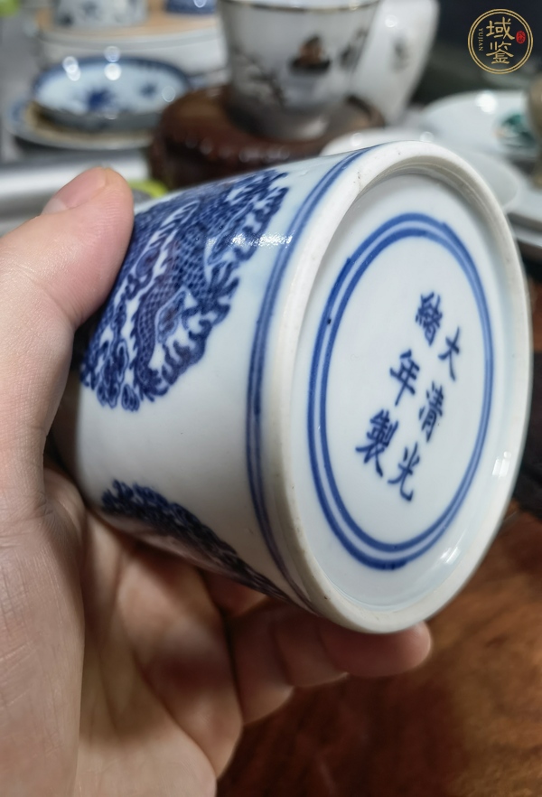 古玩陶瓷青花團(tuán)龍紋溫酒器真品鑒賞圖