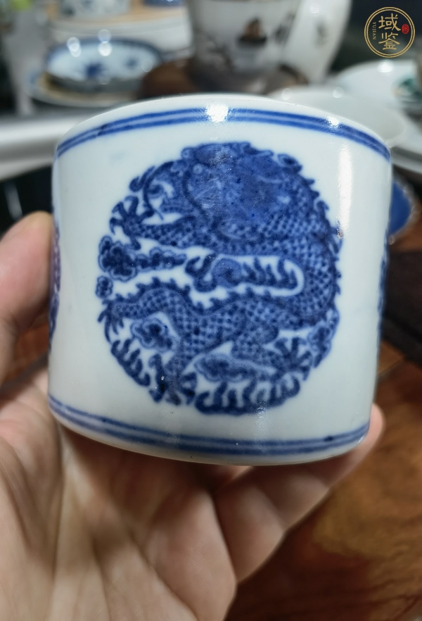 古玩陶瓷青花團(tuán)龍紋溫酒器真品鑒賞圖