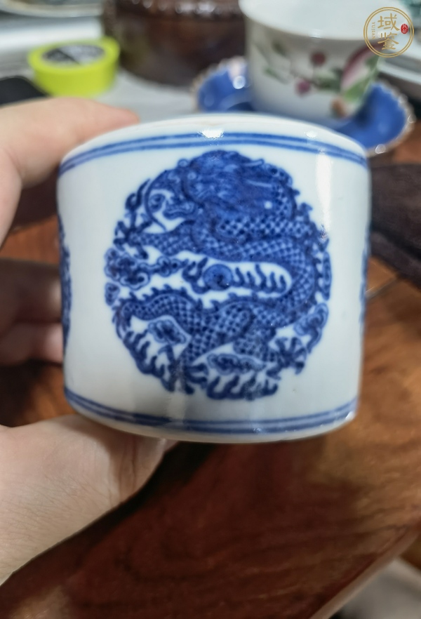 古玩陶瓷青花團(tuán)龍紋溫酒器真品鑒賞圖