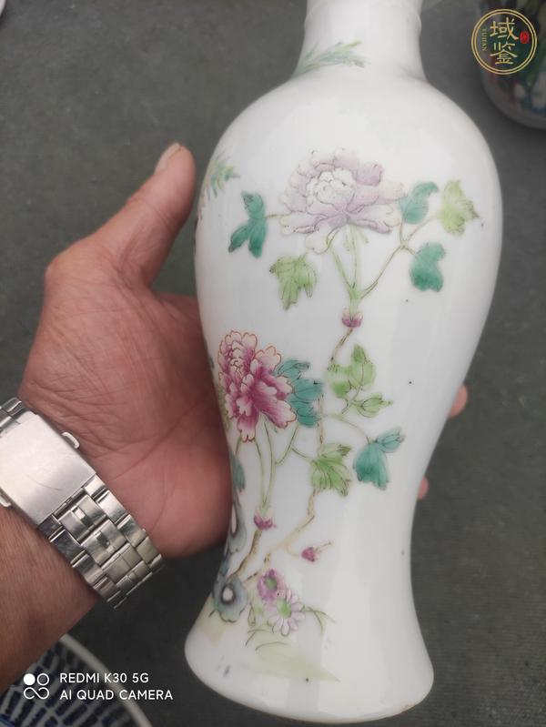 古玩陶瓷粉彩花鳥(niǎo)紋撇口瓶真品鑒賞圖