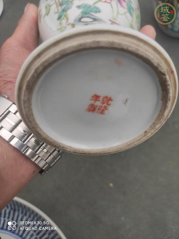 古玩陶瓷粉彩花鳥(niǎo)紋撇口瓶真品鑒賞圖