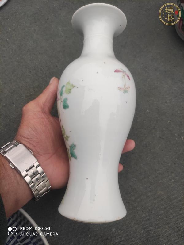 古玩陶瓷粉彩花鳥(niǎo)紋撇口瓶真品鑒賞圖