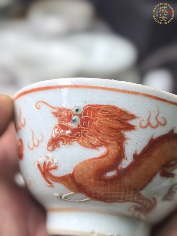 古玩陶瓷粉彩鳳紋小杯真品鑒賞圖