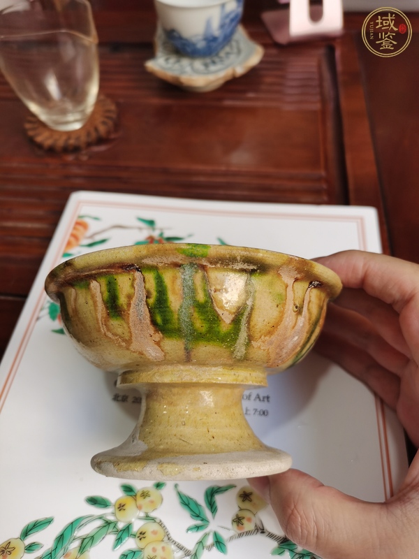 古玩陶瓷唐三彩豆真品鑒賞圖