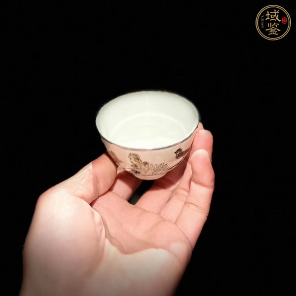 古玩陶瓷花鳥紋彩繪杯真品鑒賞圖