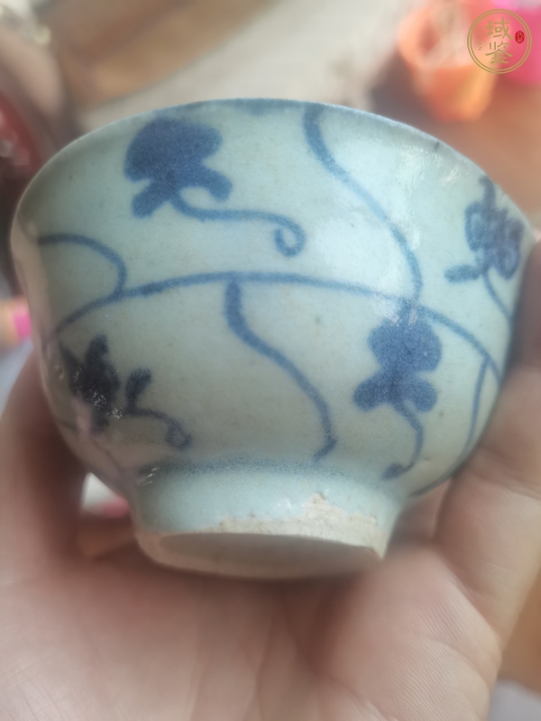 古玩陶瓷青花靈芝紋杯真品鑒賞圖