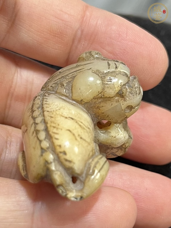 古玩玉器清末壽山石獸真品鑒賞圖