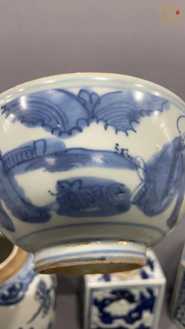 古玩陶瓷青花嬰戲圖茶碗真品鑒賞圖