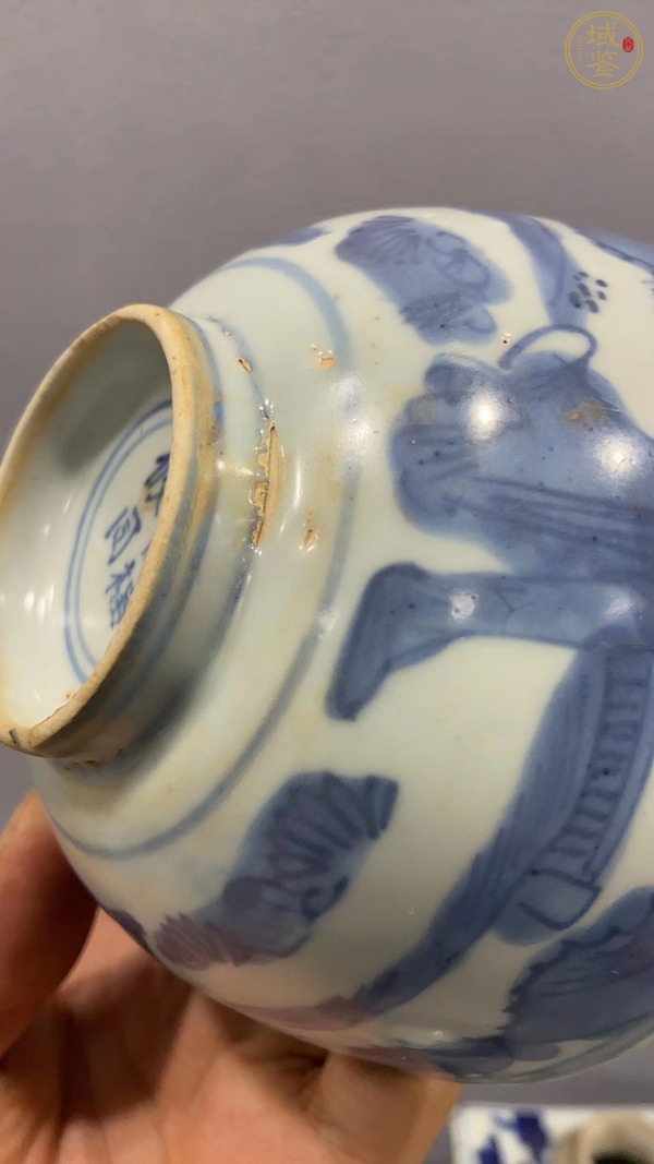 古玩陶瓷青花嬰戲圖茶碗真品鑒賞圖
