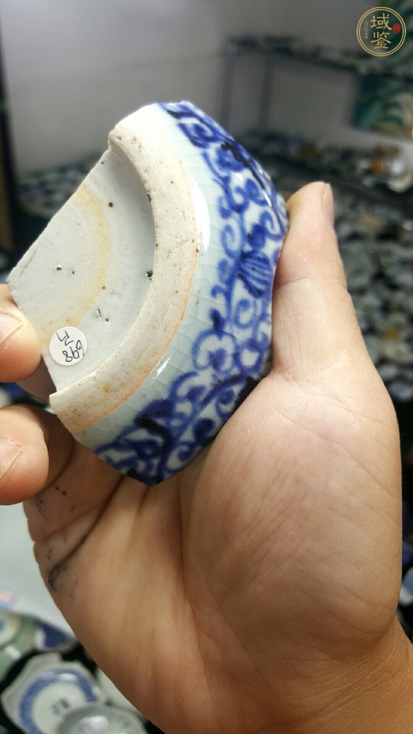 古玩陶瓷青花臥足盤標(biāo)本真品鑒賞圖