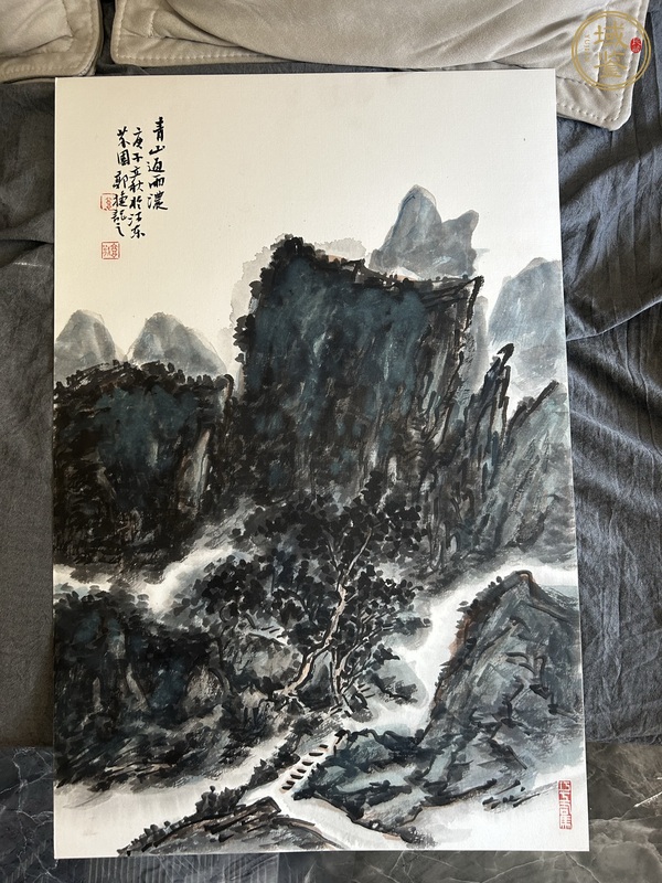 古玩字畫青山過雨濃真品鑒賞圖