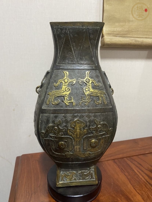 古玩銅器鋪首獸面瓶真品鑒賞圖