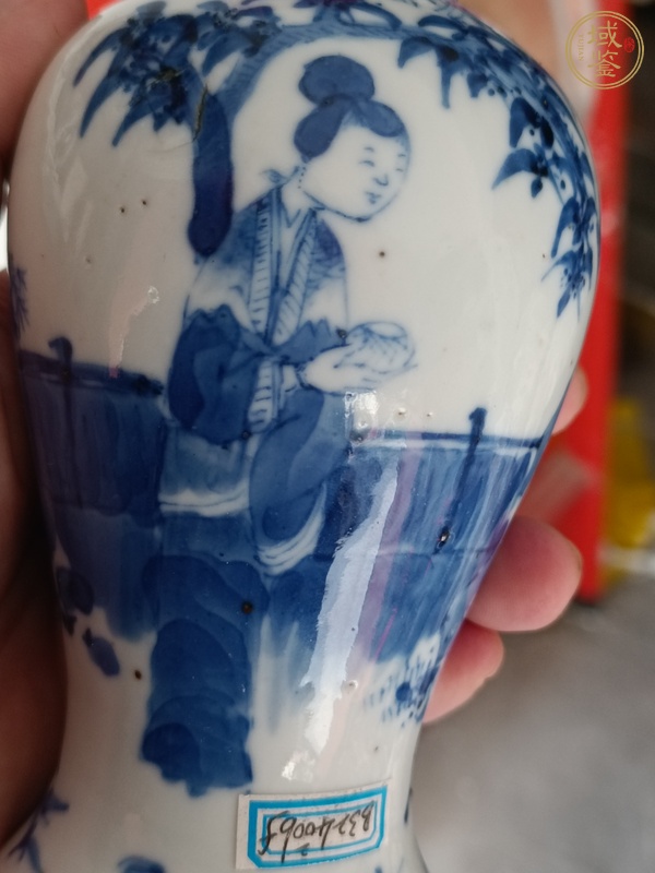 古玩陶瓷仕女紋青花瓶真品鑒賞圖