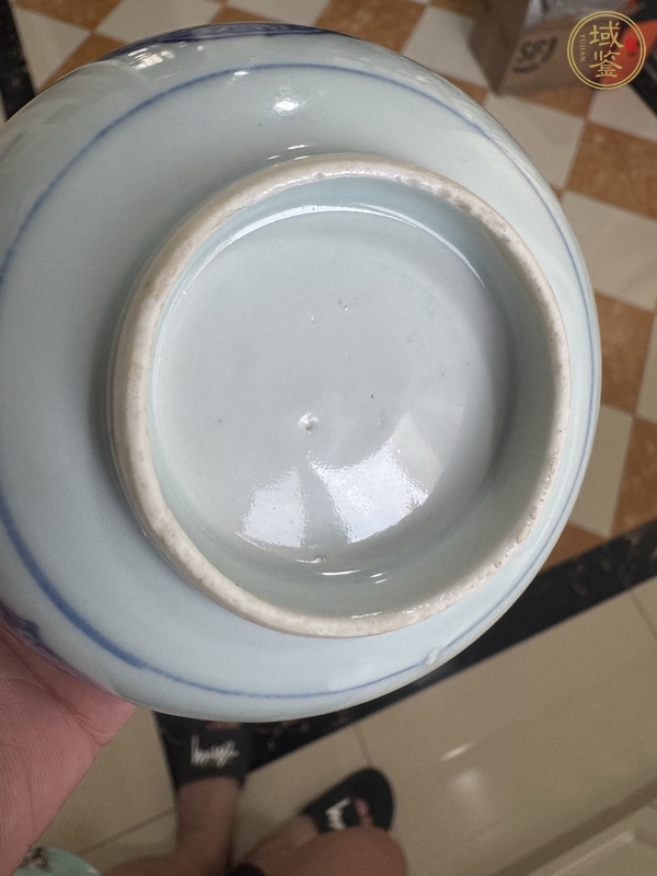 古玩陶瓷青花淡描如意云紋茶碗真品鑒賞圖