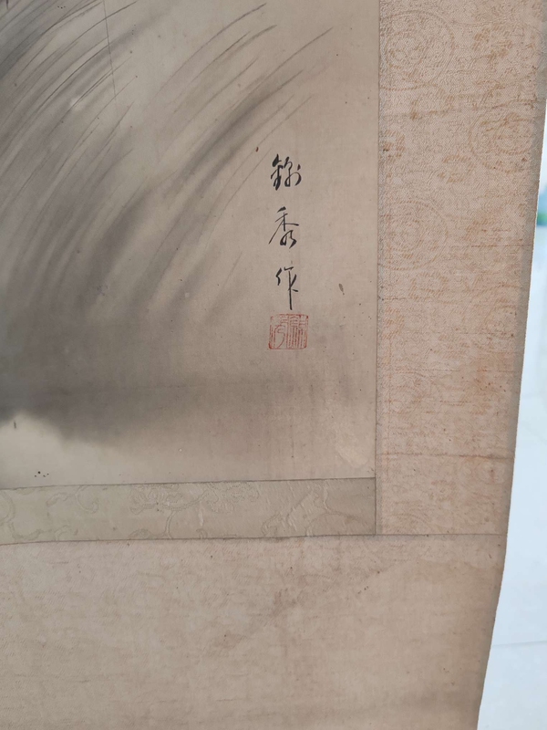 古玩字畫(huà)民國(guó)時(shí)期錦銹水墨畫(huà)作《雨歸》拍賣(mài)，當(dāng)前價(jià)格1980元