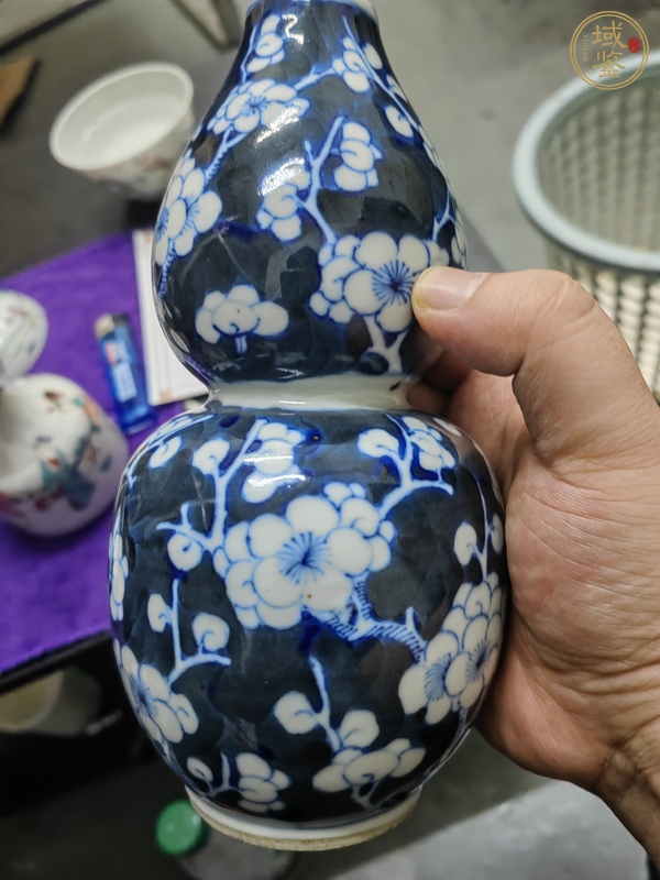 古玩陶瓷青花冰梅葫蘆瓶真品鑒賞圖