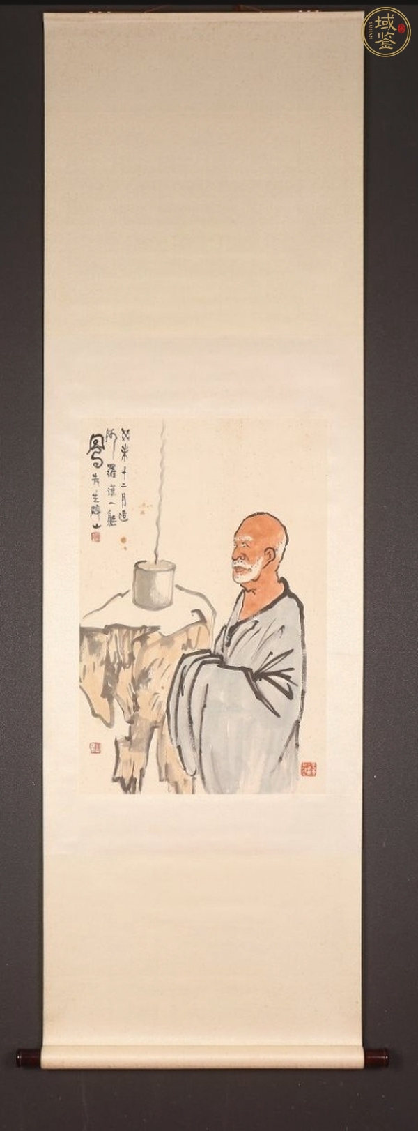 古玩字畫(huà)鳳先生款寫(xiě)意人物真品鑒賞圖