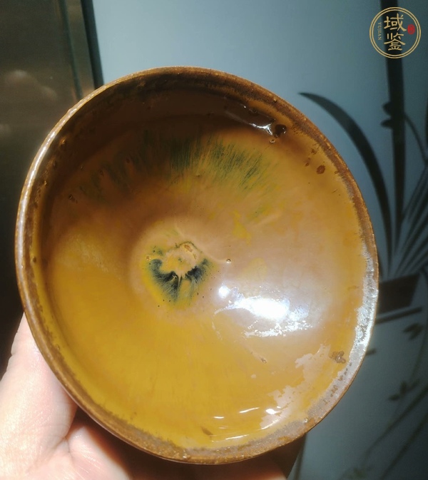 古玩陶瓷福清窯柿紅釉茶盞真品鑒賞圖