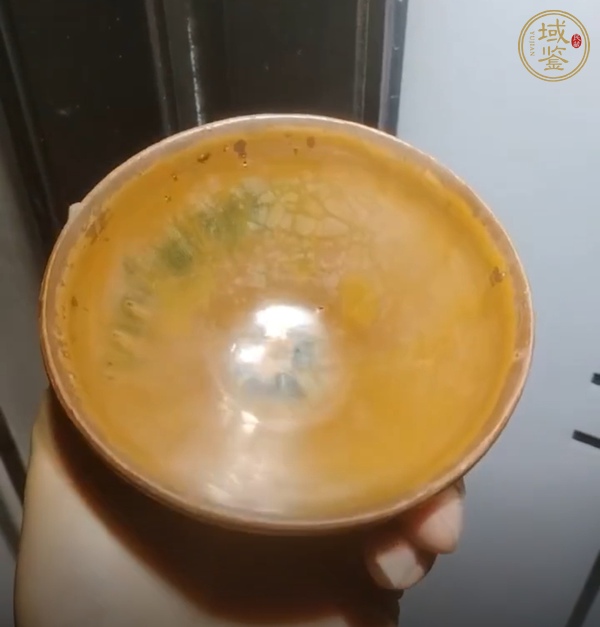 古玩陶瓷福清窯柿紅釉茶盞真品鑒賞圖