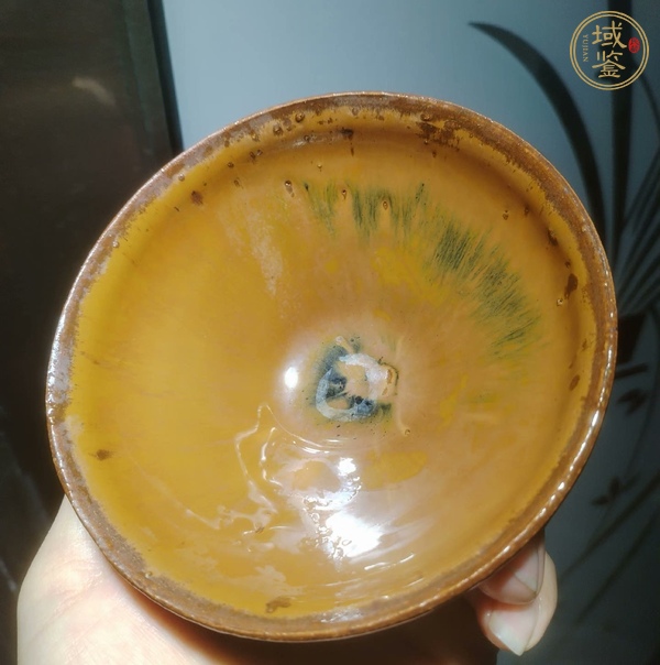 古玩陶瓷福清窯柿紅釉茶盞真品鑒賞圖