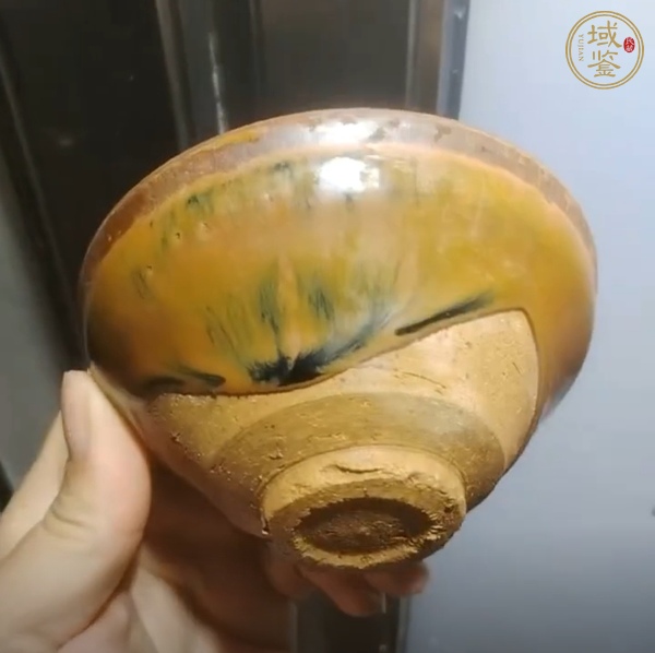 古玩陶瓷福清窯柿紅釉茶盞真品鑒賞圖