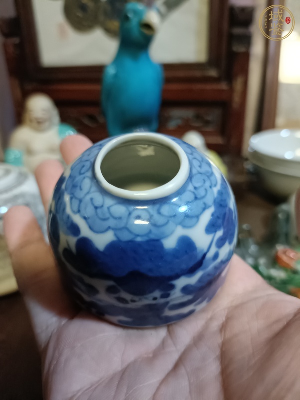 古玩陶瓷 二甲傳臚青花水盂真品鑒賞圖