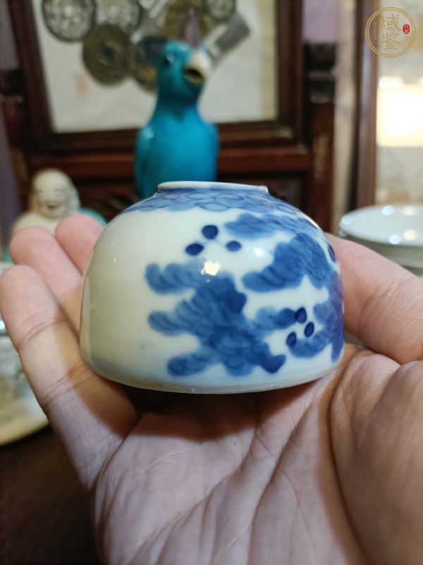 古玩陶瓷 二甲傳臚青花水盂真品鑒賞圖